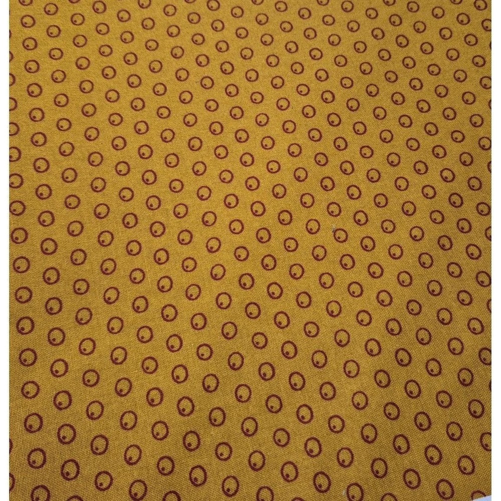 Little Big Quilts Legacy Club RJR Fabrics 2014 Mustard Gold Red Dots 2 Yards